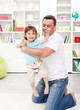 Father with toddler son