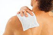 Young man with coolpack on his shoulder