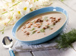 bean soup over wooden table