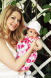 happy mother with baby