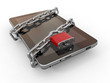 Tablet pc security. Chain with lock on computer. Tablet pc security. Chain with lock on computer.