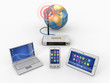 Home wifi network. Internet via router on phone, laptop and tabl Home wifi network. Internet via router on phone, laptop and tabl