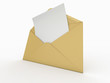 Mail. Envelope and empty letter.  3d