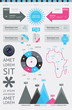 Elements of Infographics with buttons and menus