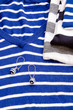 Blue striped sweater and earring