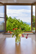 canvas print picture - Blick aus dem Fenster