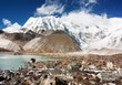 iew of cho oyu with lake and cloud iew of cho oyu with lake and cloud