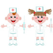 Doctor and nurse ,cartoon.