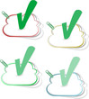 check mark button vector stickers set