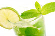 Mojito cocktail on white background