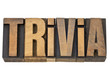 trivia word in wood type