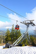 Foto: funicular. landscape with a red cable car funicular. landscape with a red cable car