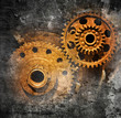 Mechanical gears grunge background