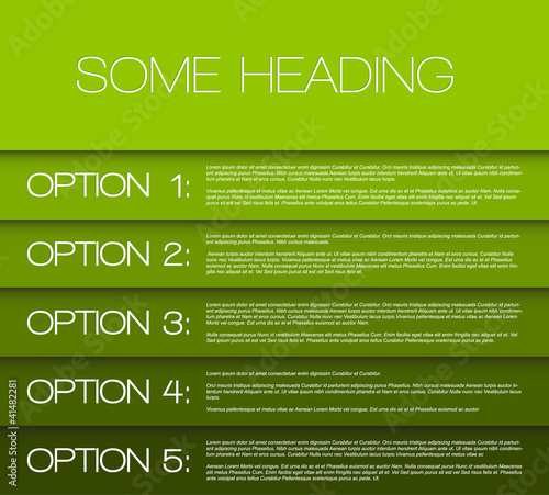 Vector: One two three four five - vector options background One two three four five - vector options background