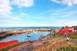 Old, fishing harbour in Dunbar, Scotland, UK