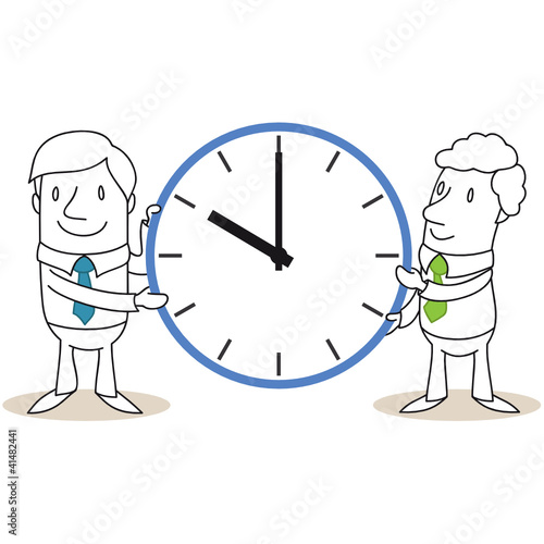 Vector: Geschäftsleute, Uhr, Arbeitszeit Geschäftsleute, Uhr, Arbeitszeit