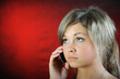 Girl, talking on phone.