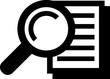 Magnifying glass - Search the document. Vector icon isolated