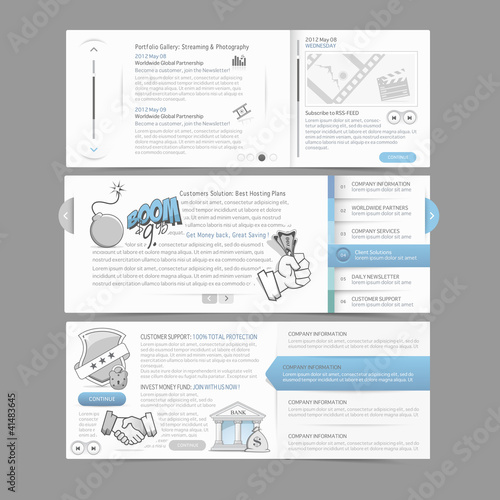 Vektor: Web site navigation elements with icons: Gallery Image slider Web site navigation elements with icons: Gallery Image slider