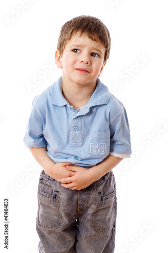 Photo: Little boy with stomach pain Little boy with stomach pain
