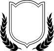 Vector shield and laurel wreath isolated