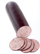 Photo: Summer Sausage isolated on white Summer Sausage isolated on white