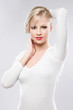 Foto: Beautiful young blond in elegant makeup. Beautiful young blond in elegant makeup.