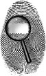 Fingerprint and magnify glass with blamk rectangle