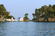 Old Greek orthodox church on island Panagias in Parga