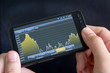 Smart phone with stock chart