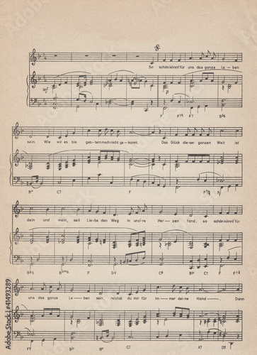 Photo: Old vintage sheet music Old vintage sheet music