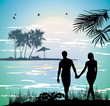 couple holding hands on the beach going on the ocean