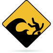 Shorebreak sign on white