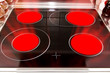 Glühende Herdplatten