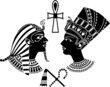ancient egypt king and queen, pharaon stencil