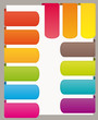 Colorful roundish bookmarks ribbons set.