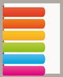 Large colorful roundish bookmarks ribbons set.