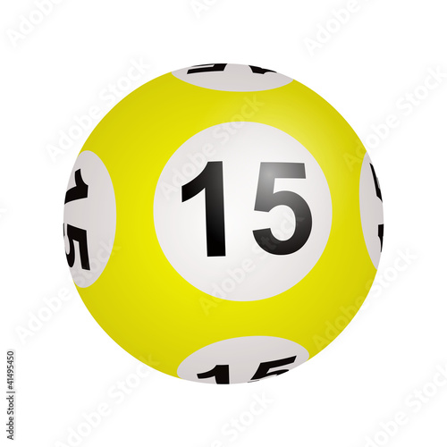 Illustration: Tirage loto, boule numéro 15 Tirage loto, boule numéro 15