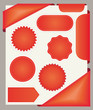 Red stickers, corner banners and bookmarks. Marketing set. Red stickers, corner banners and bookmarks. Marketing set.
