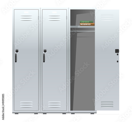 Vector: School lockers with combination locks. Vector illustration. School lockers with combination locks. Vector illustration.