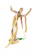 jubelnde Modepuppe mit Massband jubelnde Modepuppe mit Massband