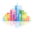 Colorful panorama of city Colorful panorama of city