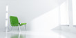 light room with a green chair and light from a window