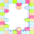 Parts of a puzzle with funny colors on a white background Parts of a puzzle with funny colors on a white background