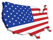 USA 3D State Flag map