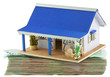 maison créole sur liasse de billets maison créole sur liasse de billets