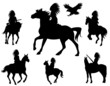 wild west theme vector silhouettes