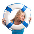 Foto: Woman with lifesaver Woman with lifesaver