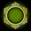 Vector green & gold frame