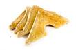 Slices of toast over white